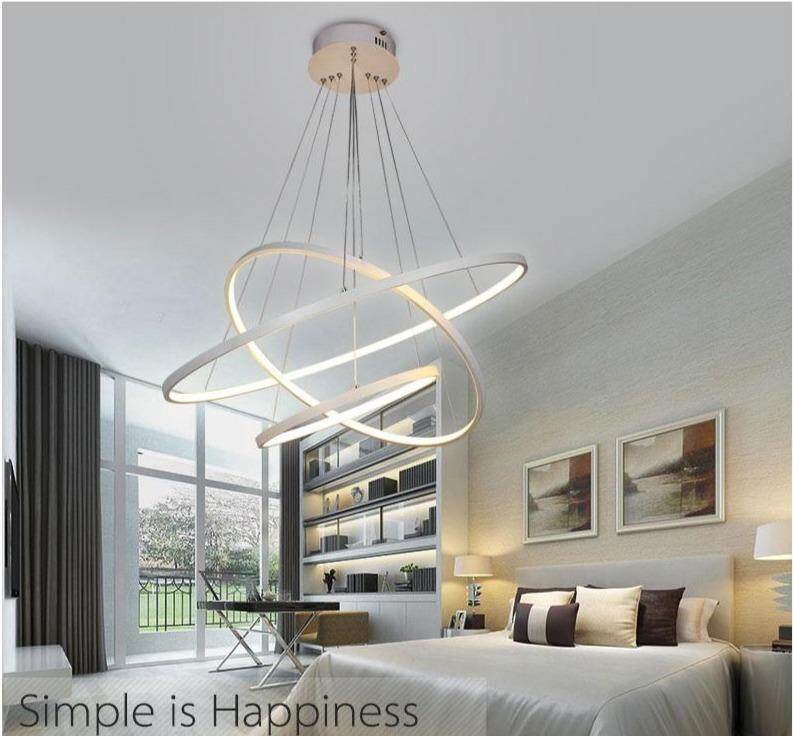 Modern Pendant Lamp Hanging Light Living Room Dining Shop Decoration Modern Hanging Lamp Large Ring Acrylic Pendant Light