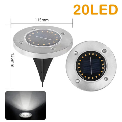 IP65 4 8 12 16LED Solar Underground Lights Stainless Steel Solar Buried Floor Light Outdoor Garden Path Ground Lights