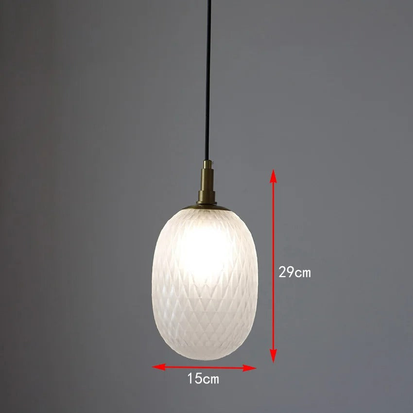 Nordic Pendant Light Bedroom Bedside Glass Droplight Colored Homestay Restaurant Staircase Bar Luminaire