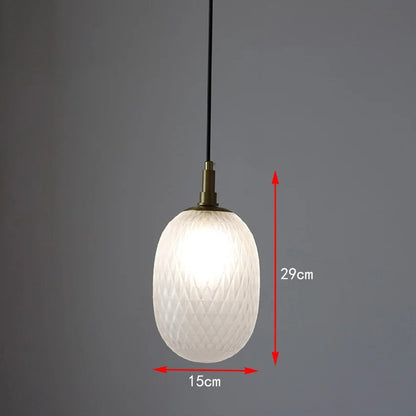 Nordic Pendant Light Bedroom Bedside Glass Droplight Colored Homestay Restaurant Staircase Bar Luminaire