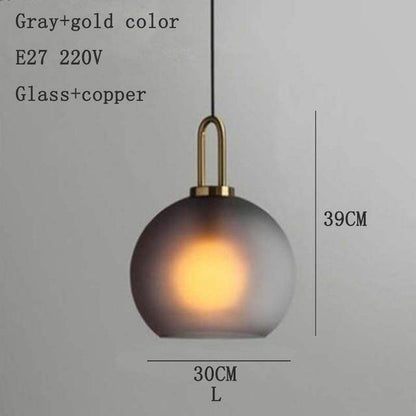 Nordic Modern Simple Glass Ball LED E27 Pendant Lights Interior Lighting Lamps Restaurant Bedroom Stair Decoration Hanging Light