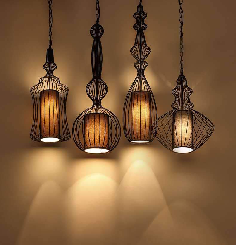 Creative Cafe Retro Birdcage Lamp Chandelier