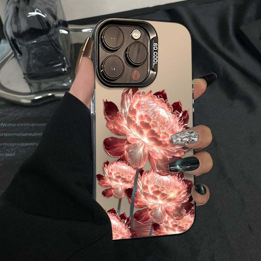 Rose Gold Lotus Flower Suitable for Apple 16 Pro Max Phone Case IPhone 15 Pro Trend 14/13/xs12/11 XSMAX