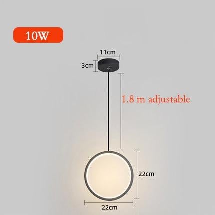 Ring pendant light minimalist /creative /personality bedroom bedside LED pendant lights long line hanging lamp