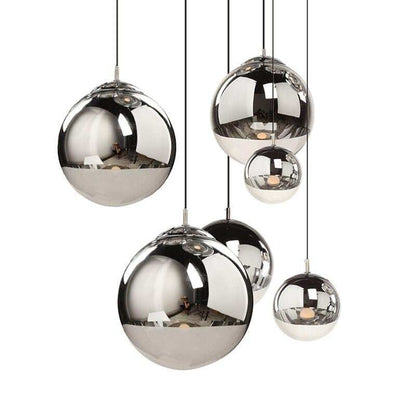Modern TDixon Pendant Lights Gold Silver Mirror Ball Hanglamp Globe Glass Led Lamp Kitchen Living Room Bedroom Nordic Lamp