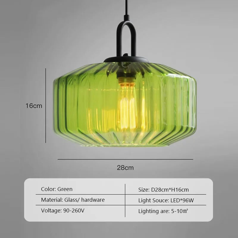 Retro Glass Pendant Light LED E27 Vintage Chandelier For Village Loft Bedroom Restaurant Indoor Hanging Lamp