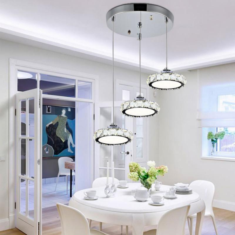 Home Dining Chandelier Single-headed Three-headed Round Rectangular Disc Crystal Small Chandelier
