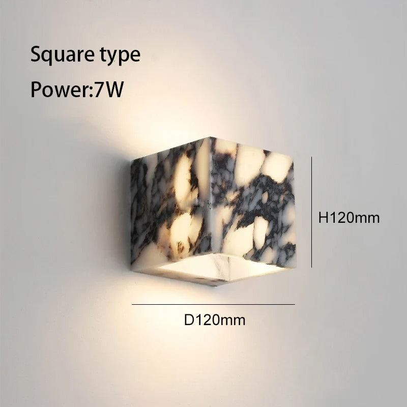 Nordic Italian Marble Lamp Indoor Background Wall Light Purple Pure Natural Stone Entrance Lighting