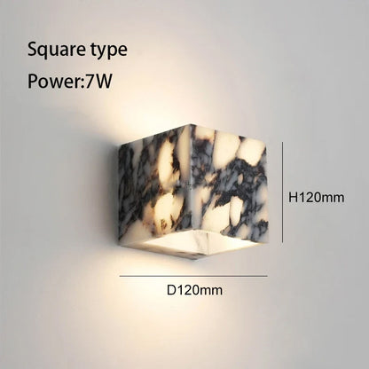 Nordic Italian Marble Lamp Indoor Background Wall Light Purple Pure Natural Stone Entrance Lighting