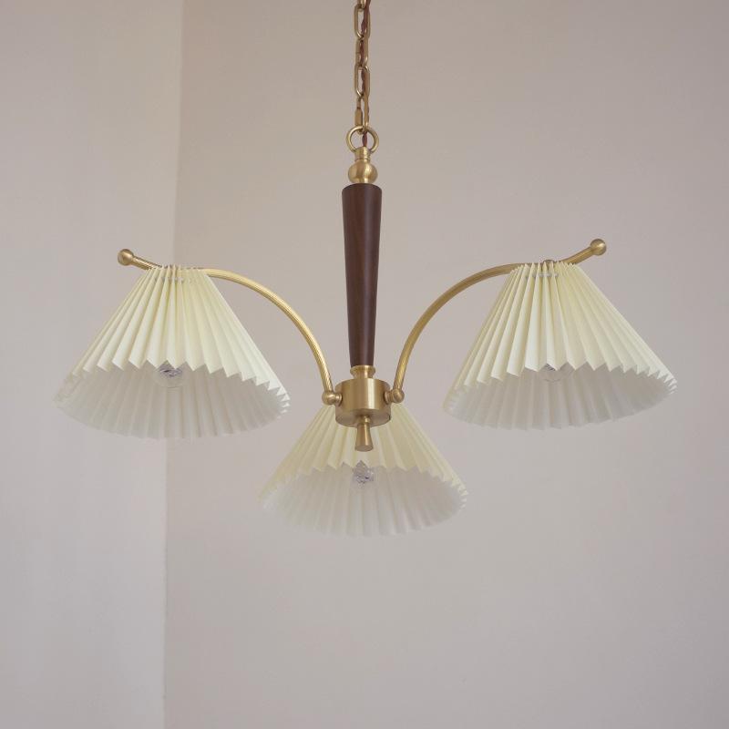 American Simple Copper Pleated Chandelier