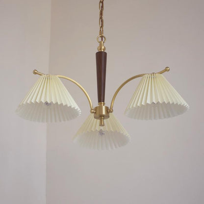 American Simple Copper Pleated Chandelier