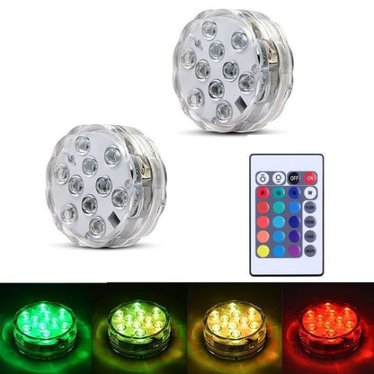 Underwater Light RGB Waterproof LED Super Bright Swimming Pool Pond Aquarium LED Lamp Battery Powered With IR Remote
