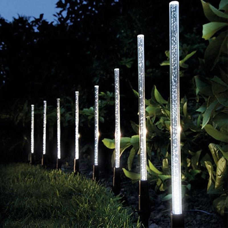 Solar Power Tube Lights Lamps Acrylic Bubble Pathway  Lawn Landscape Decoration Garden Stick Stake Light Lamp Set