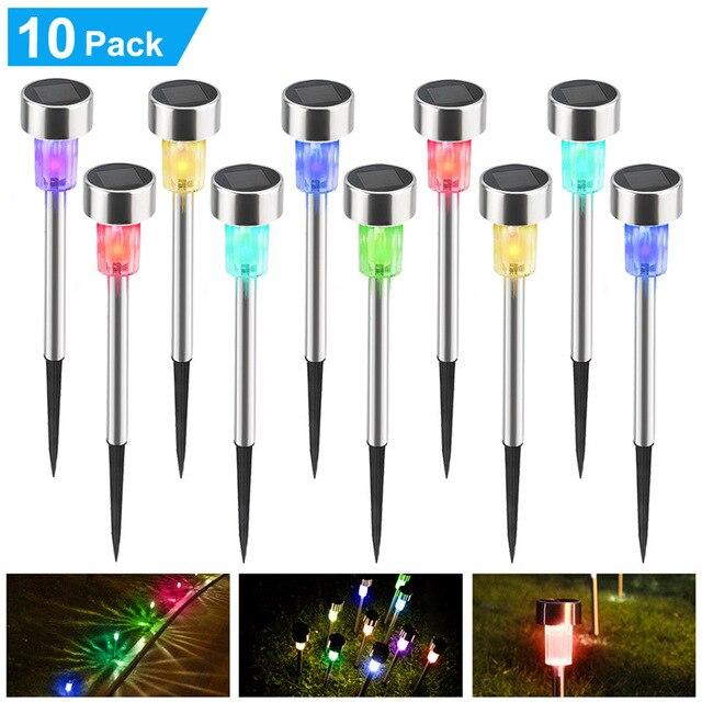 10pcs/5pcs Led Solar Garden Light Outdoor Decoration Pathway Waterproof LED Solar Powered Lawn Light Street Landscape Yard Lamp