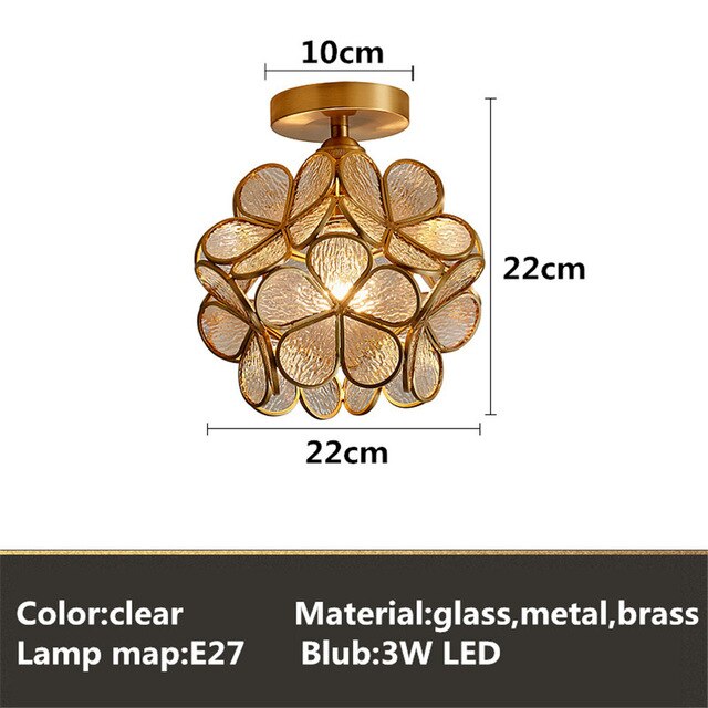 Europe Colorful Flower Glass Ceiling Lamp E26/27 LED Indoor Lamp Modern Restaurant Dining Room Bar Cafe Shop Lighting Fixture