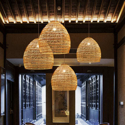 Restaurant Tatami Bedroom Study Lamp Garden B&B LED Living Room Rattan Chandelier