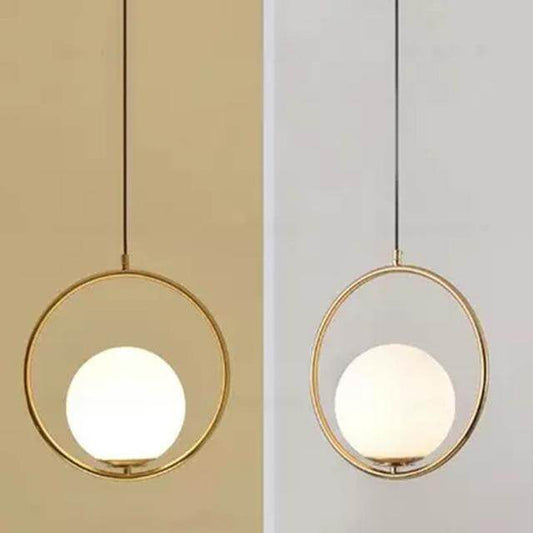 LED Creative Art Glass Ball Pendant Lights Modern Hanging Lamp E27 Black Gold Restaurant Bedroom Home Lighting Decorative