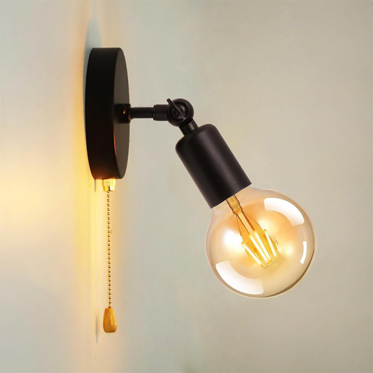Simple Wall Lamp 180 Degree with Switch Adjustable Metal Wall Light Bedroom Loft Aisle Stairs Kitchen Lights