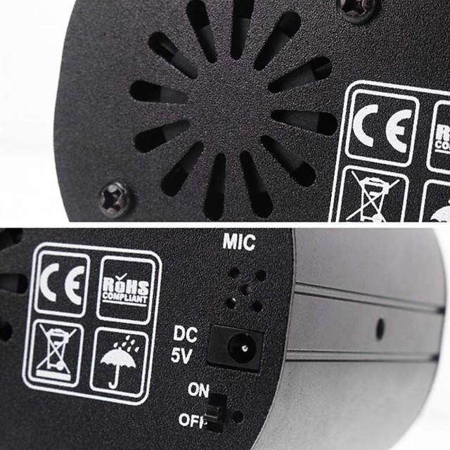 Party Laser Lights with 3 Lens LED Projector Stage Light by Sound Activated Remote Control for DJ Disco Strobe Lighting