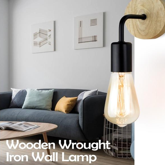 Wood Industrial Loft Wall Lamp Vintage Retro Decor Wall Light Fixtures For Living Room Home Indoor Sconces Lighting Decorative