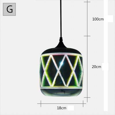 Modern 3D Colorful Nordic Starry Sky Hanging Glass Shade Pendant Lamp Lights E27 LED For Kitchen Restaurant Living Room