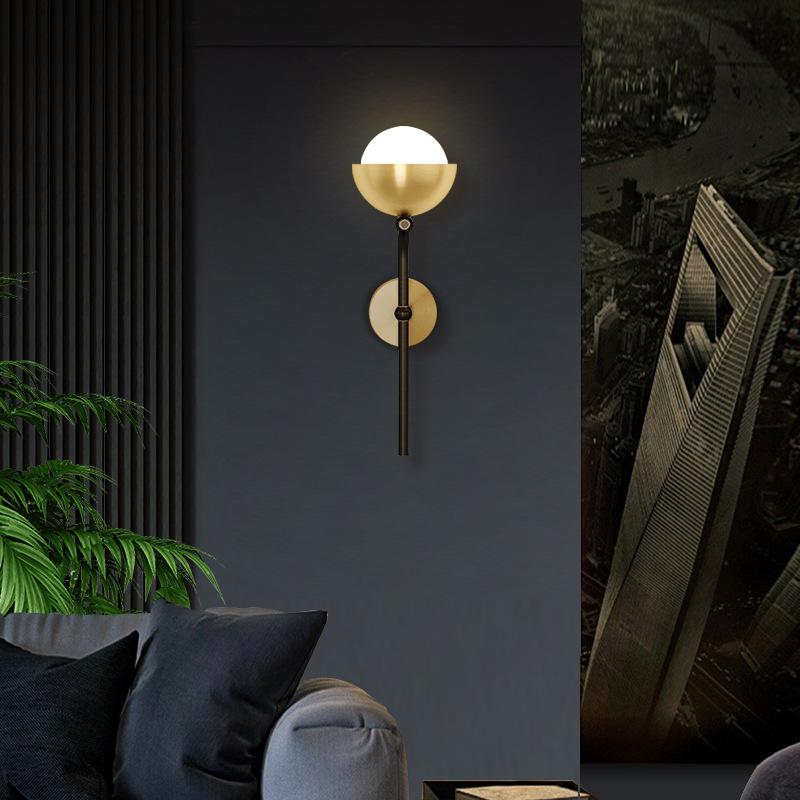 Modern Simple Room Corridor Living Room Copper Wall Lamp