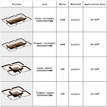 Square Modern Ceiling Lights Led For Living Room Bedroom White And Coffee Color Home Led Ceiling Lamp Luminaires