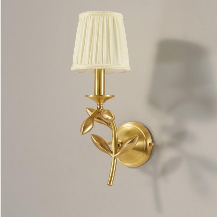 Simple European Style Flower Copper Wall Lamp