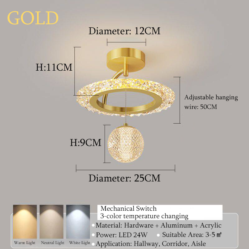 Nordic Luxury Starry Sky Pendant Light LED Aisle Lamp Entrance Hallway Balcony Stairway Bedroom Small Chandelier