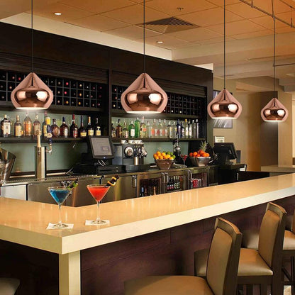 Nordic Modern Simple Gold Round Single-headed Restaurant Chandelier