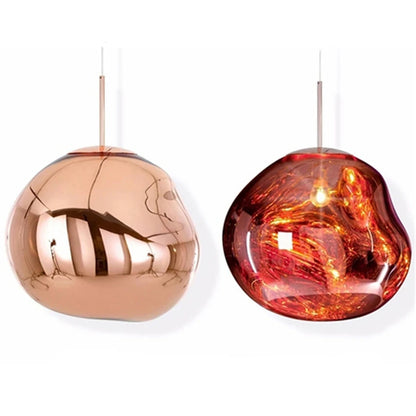Nordic LED glass Chandelier Lava Ball Pendant Lamps Hanging Lamps Bedroom Kitchen Chandelier Modern Personality Light Melt Lava