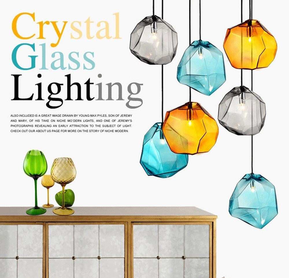 Modern Minimalist Pendant Lights Creative Colorful Glass Pendant Lamps Restaurant LED Lamps Indoor Home Lighting