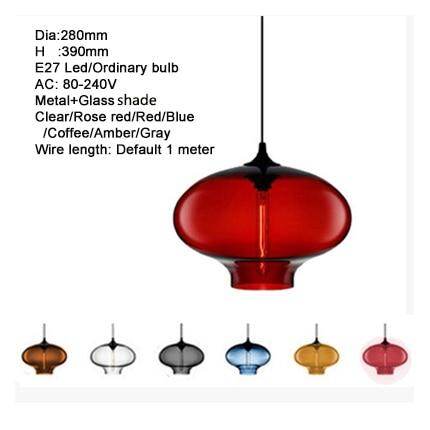 Nordic Modern Colorful Glass Bowl Pendant Lights E27 Loft Hanging Lamps For Kitchen Living Room Bedroom Restaurant Hotel Hall