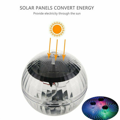 LED Disco Light Swimming Pool Waterproof LED Solar Power Multi Color Changing Water Drift Lamp Floating Light Security