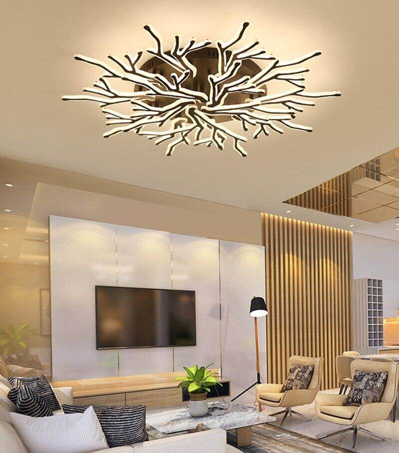 NEW Modern 3/6/9/12/15Arms Black Pendant Lights For Living Room Dining Room Acrylic Aluminum Body LED Pendant Lamp Fixtures