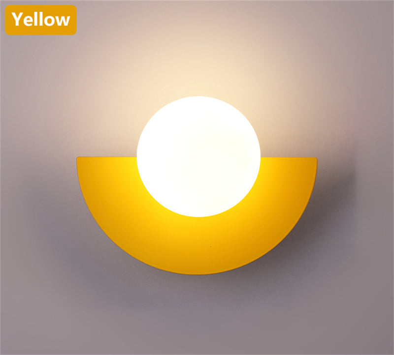 Background Home Decoration Wall Lamps Plastic Ball Lampshade G9 Bulb Round Sconce Light LED Bedroom Corridor Night Sconce Lustre