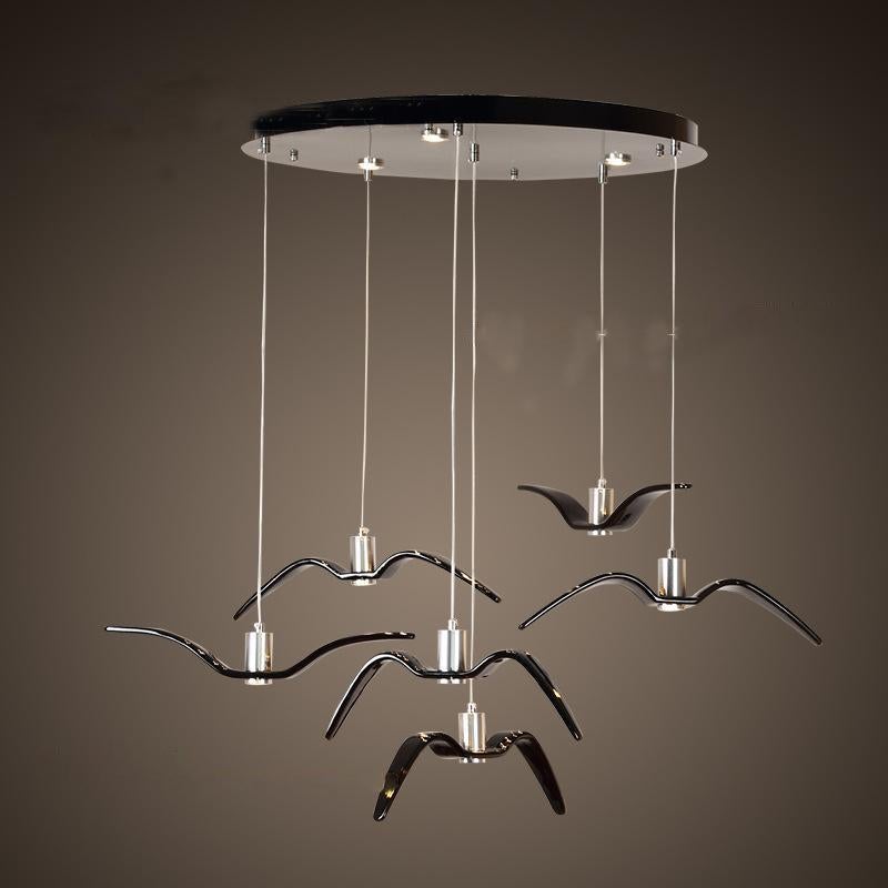 Nordic Chandelier Restaurant Three Creative Lights Modern Minimalist LED Bar Table Dining Room Personality Art Seagull Chandelier