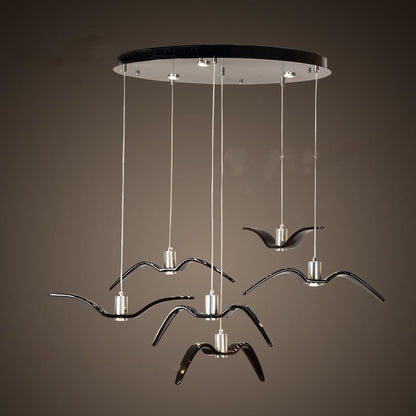 Nordic Chandelier Restaurant Three Creative Lights Modern Minimalist LED Bar Table Dining Room Personality Art Seagull Chandelier