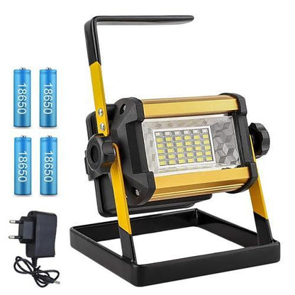 100W Refletor LED Outdoor Lighting Flood Light Lamp Floodlight COB LEDs Spotlight Garden Lamp with 6x 18650 Battery & Charger