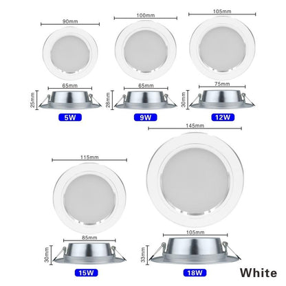 Led Downlights  Led Ceiling Light 5W 9W 12W Recessed Down light Round Led Panel Light 15W 18W LED Spot light Indoor Lighting