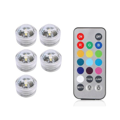 Battery Powered RGB Submersible LED Light IP68 Waterproof Underwater Led Light Night Lamp for Fish Tank Pond Wedding Party Light