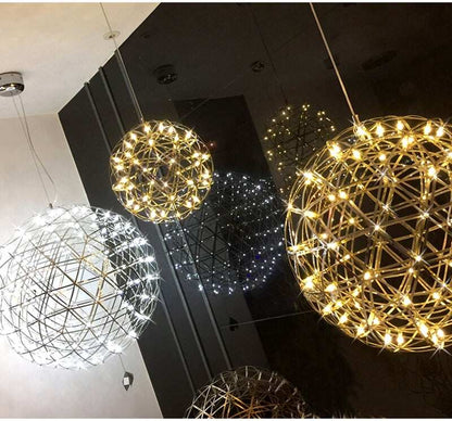 Modern Loft Spark Ball LED Pendant Light Firework Stainless Steel Pendant Lamps