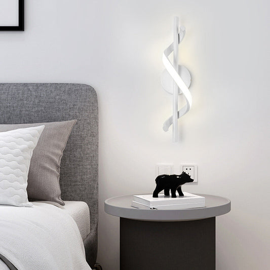 Minimalist LED Wall Lamp Nordic Bedroom Bedside Sconce Black White Gold Decorative Lighting Living Room Corridor Indoor Fixtures