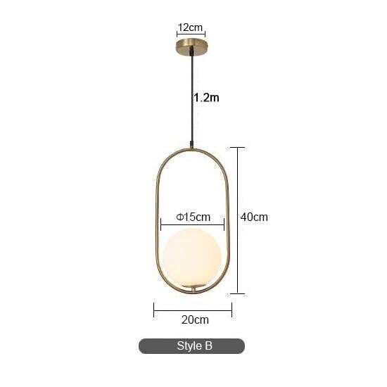 Modern LED Round Glass Ball Pendant Lights Iron E14 Pendant Lamps Hanging Light Fixture for Living Room Bedroom Dining Room