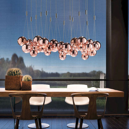 Modern Led Glass Ball Pendant Lamp for Kitchen Dining Room Bedroom Hanging Light Restaurant Chandeliers