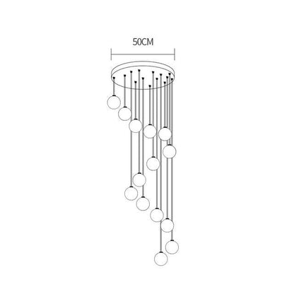 Glass LED Pendant Stair Lights Living Room Cafe Bedroom Lighting Lampara Colgante Cocina Fixtures Nordic Loft Hanging Lamp