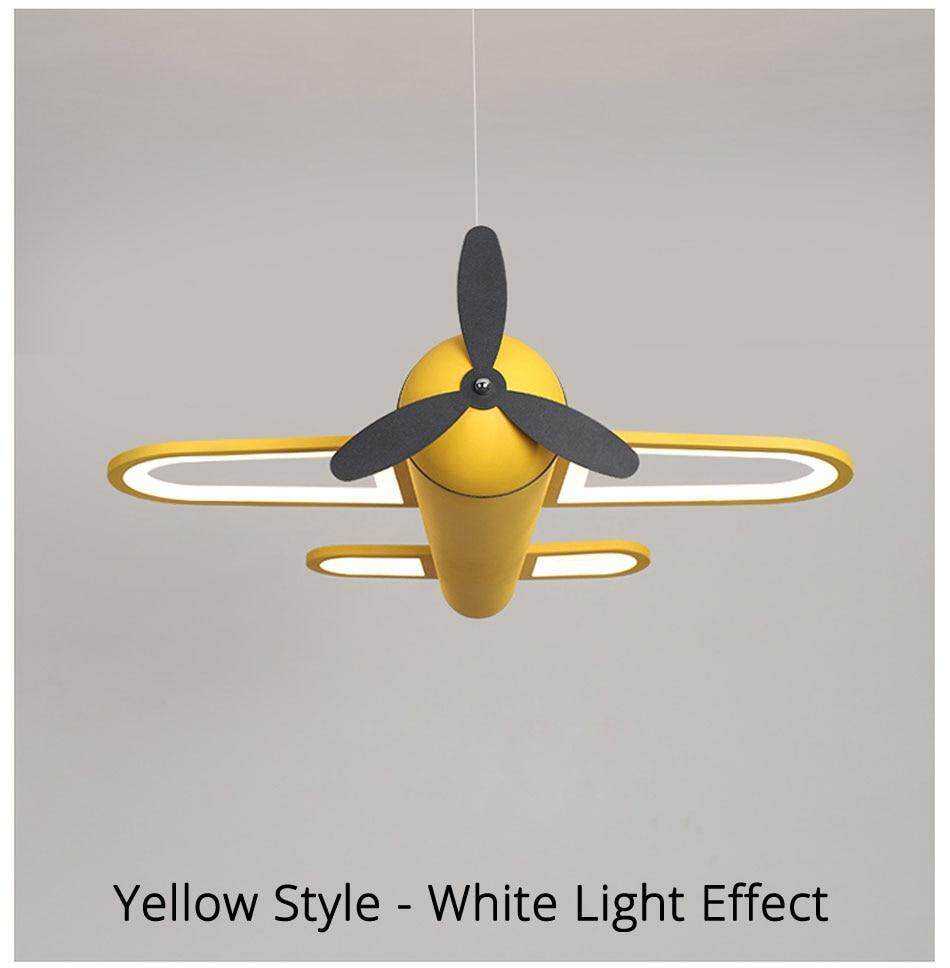 LED Pendant Light For Children Baby Bedroom Blue Airplane Shape Remote Control Lamp Lighting Lamparas Luminaria Avize