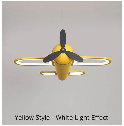 LED Pendant Light For Children Baby Bedroom Blue Airplane Shape Remote Control Lamp Lighting Lamparas Luminaria Avize
