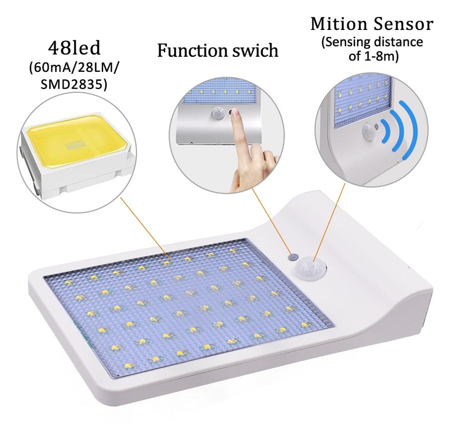 Upgraded 48 leds Solar Light Color Adjustable With Controller Three Modes Waterproof Lamp Lights For Outdoor Garden Wall Street