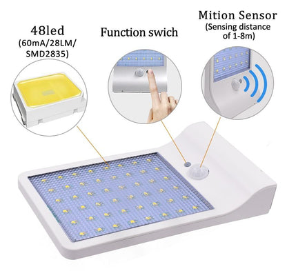 Upgraded 48 leds Solar Light Color Adjustable With Controller Three Modes Waterproof Lamp Lights For Outdoor Garden Wall Street
